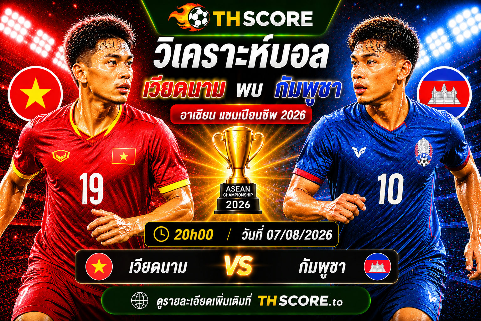 วิเคราะห์บอล เวียดนาม พบ กัมพูชา 20h00 วันที่ 07/08 – อาเซียน แชมเปียนชิพ 2026